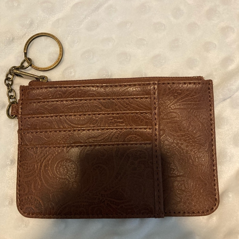 Brown leather card holder